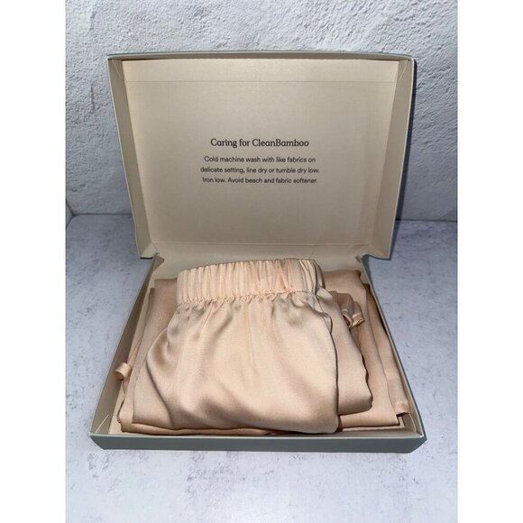 NWT Ettitude‎ Bamboo Silky PJ Lounge Set Oat Beige Nude Women's S, M - Picture 5 of 5